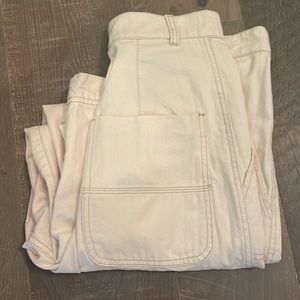 Free People 8 Cropped Painter’s Pants Wide Leg EUC